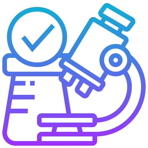Icon of a microscope and checklist representing in-depth SEO analysis and strategic planning.