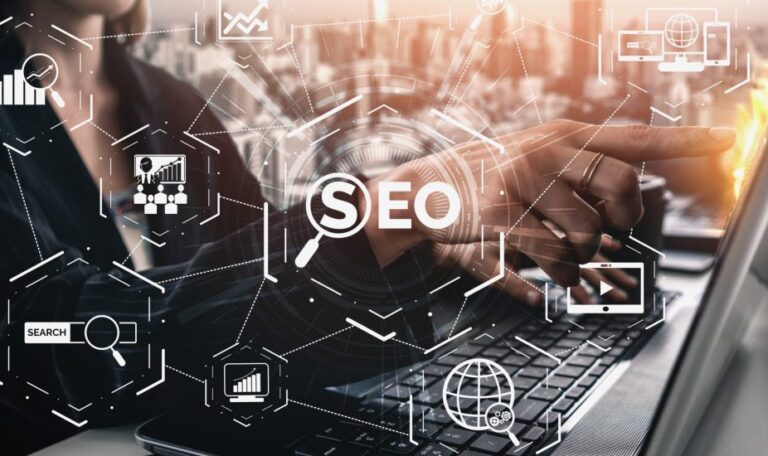 Developer working on Houston SEO services at a digital agency office