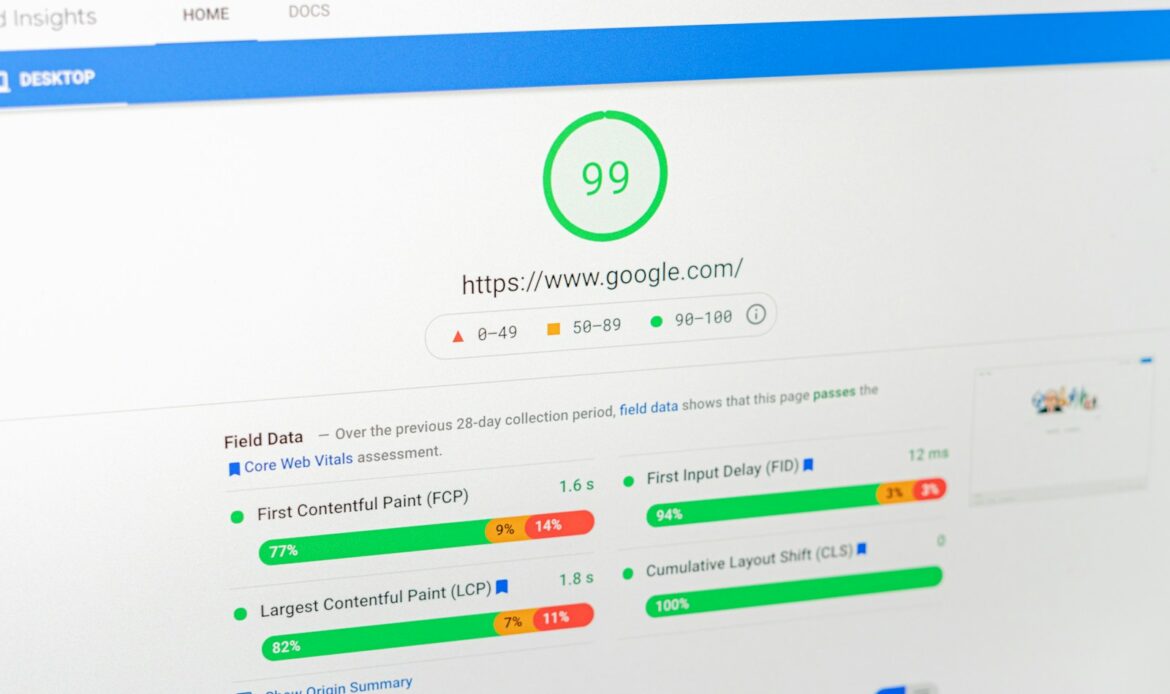 Search Everywhere Optimization example showing a Google PageSpeed Insights score of 99