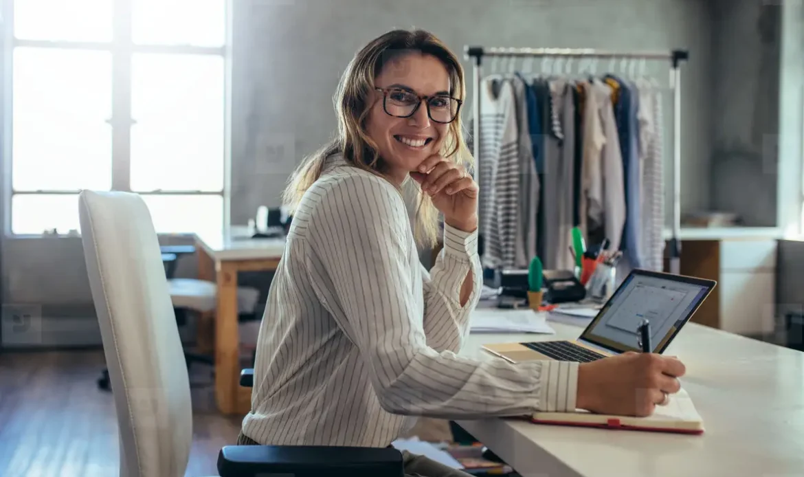 small business owner reviewing results from a local SEO company Houston