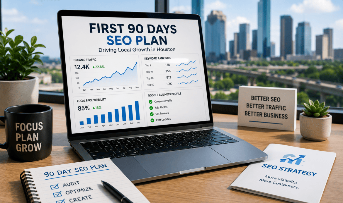 first 90 days SEO strategy for Houston businesses