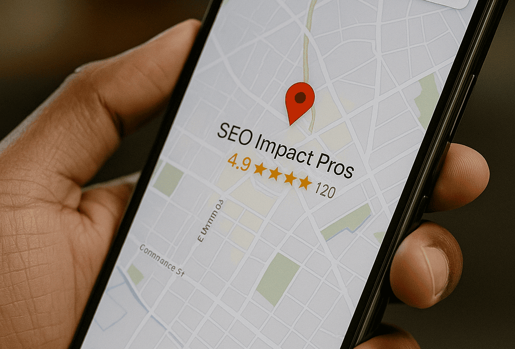 Google Maps reviews displayed on a mobile device showing local business ratings