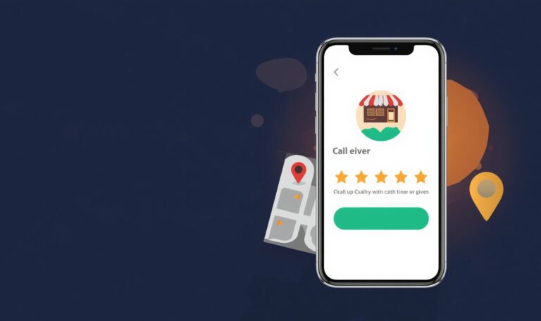 Houston Google Business Profile on a smartphone showing the call button, reviews, and map pin